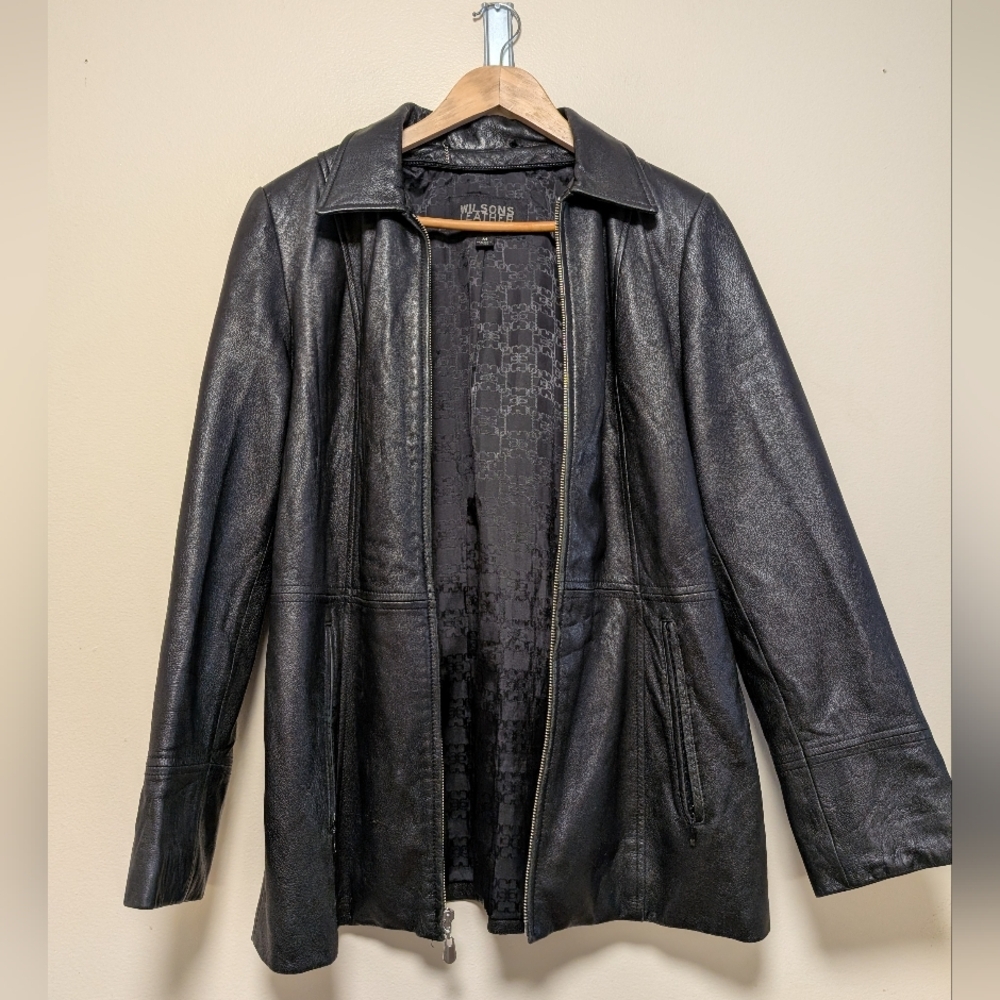 Wilsons Leather Pelle Studio Black Leather Jacket - Women's Medium - Picture 7 of 9